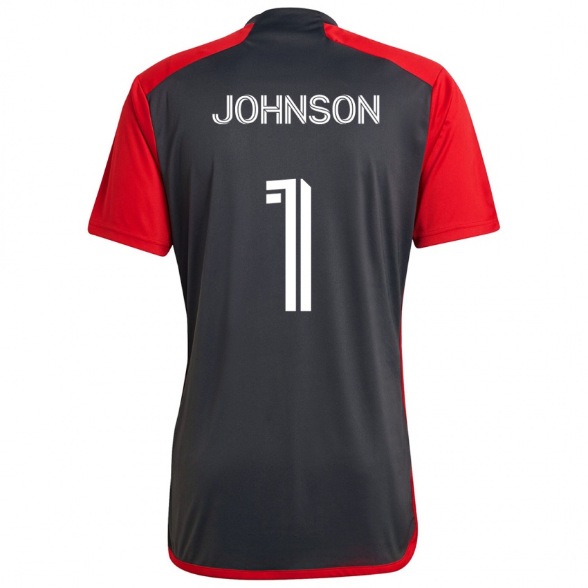 Kinder Sean Johnson #1 Grau Rot Heimtrikot Trikot 2024/25 T-Shirt Österreich