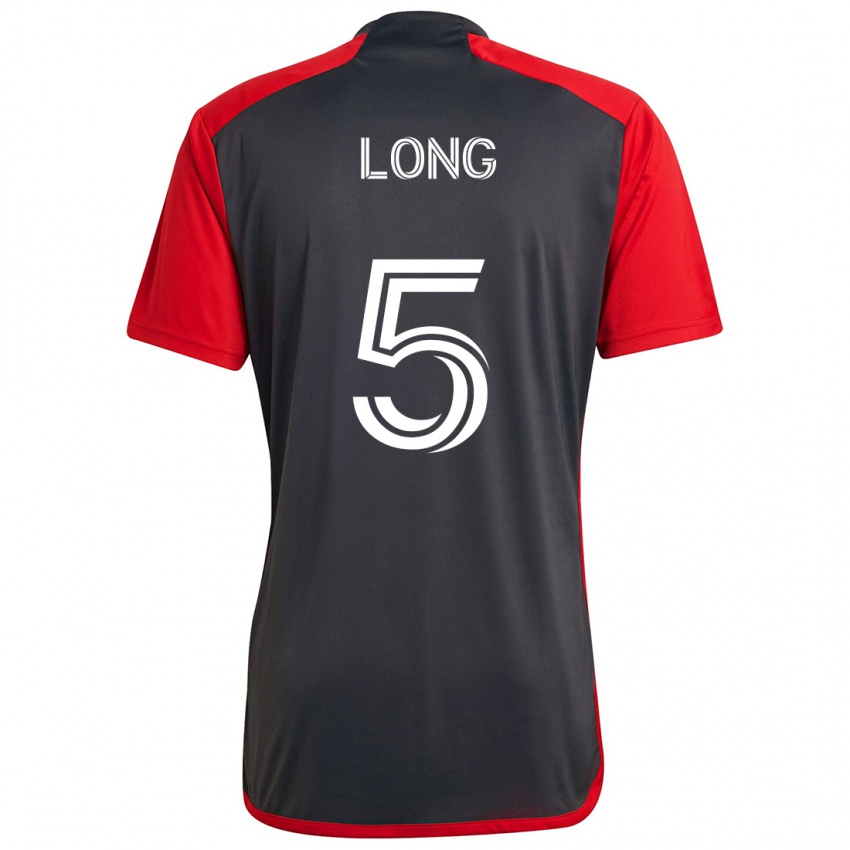 Kinder Kevin Long #5 Grau Rot Heimtrikot Trikot 2024/25 T-Shirt Österreich