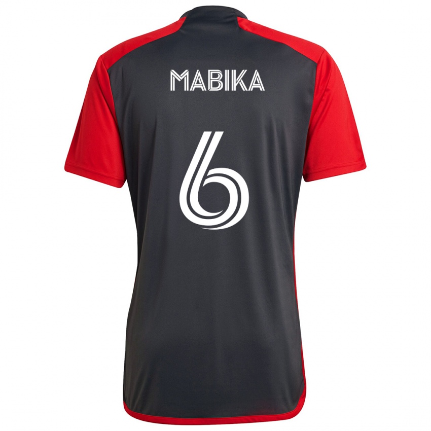 Kinder Aimé Mabika #6 Grau Rot Heimtrikot Trikot 2024/25 T-Shirt Österreich