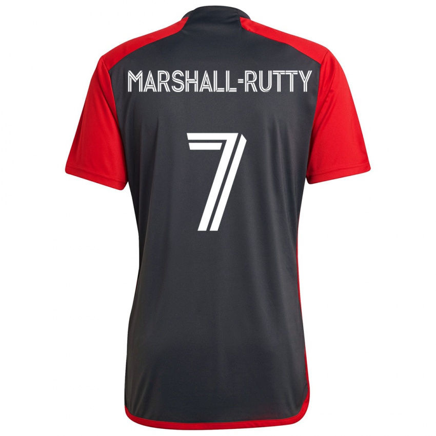 Kinder Jahkeele Marshall-Rutty #7 Grau Rot Heimtrikot Trikot 2024/25 T-Shirt Österreich