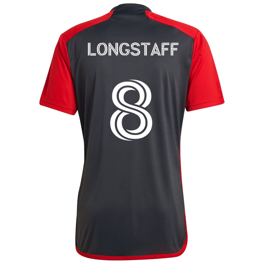 Kinder Matty Longstaff #8 Grau Rot Heimtrikot Trikot 2024/25 T-Shirt Österreich