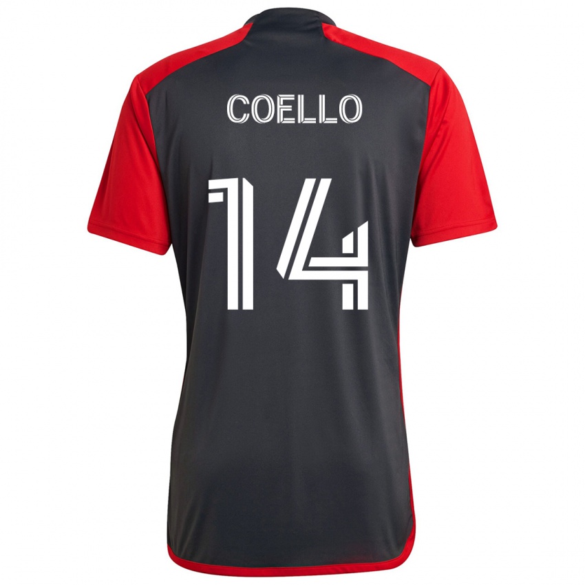 Kinder Alonso Coello #14 Grau Rot Heimtrikot Trikot 2024/25 T-Shirt Österreich