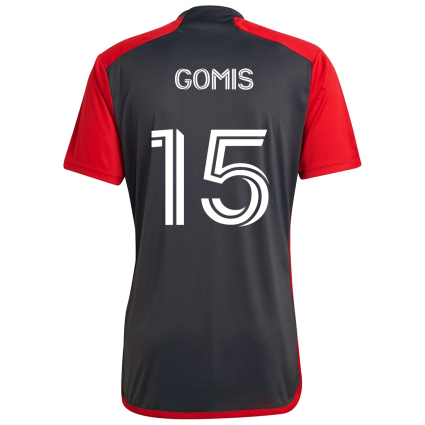 Kinder Nicksoen Gomis #15 Grau Rot Heimtrikot Trikot 2024/25 T-Shirt Österreich