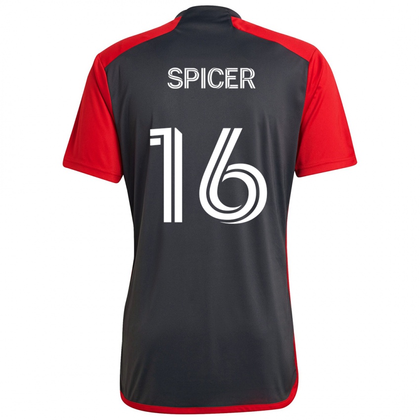 Kinder Tyrese Spicer #16 Grau Rot Heimtrikot Trikot 2024/25 T-Shirt Österreich