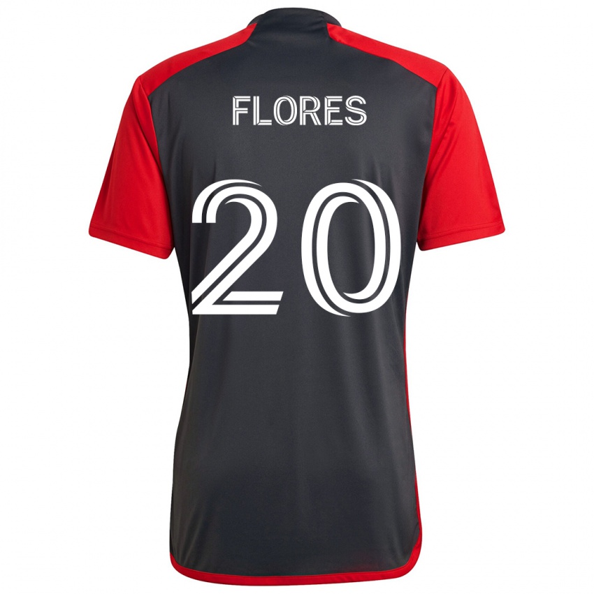 Kinder Deybi Flores #20 Grau Rot Heimtrikot Trikot 2024/25 T-Shirt Österreich