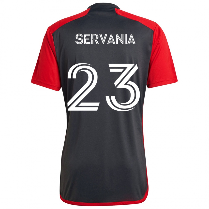 Kinder Brandon Servania #23 Grau Rot Heimtrikot Trikot 2024/25 T-Shirt Österreich