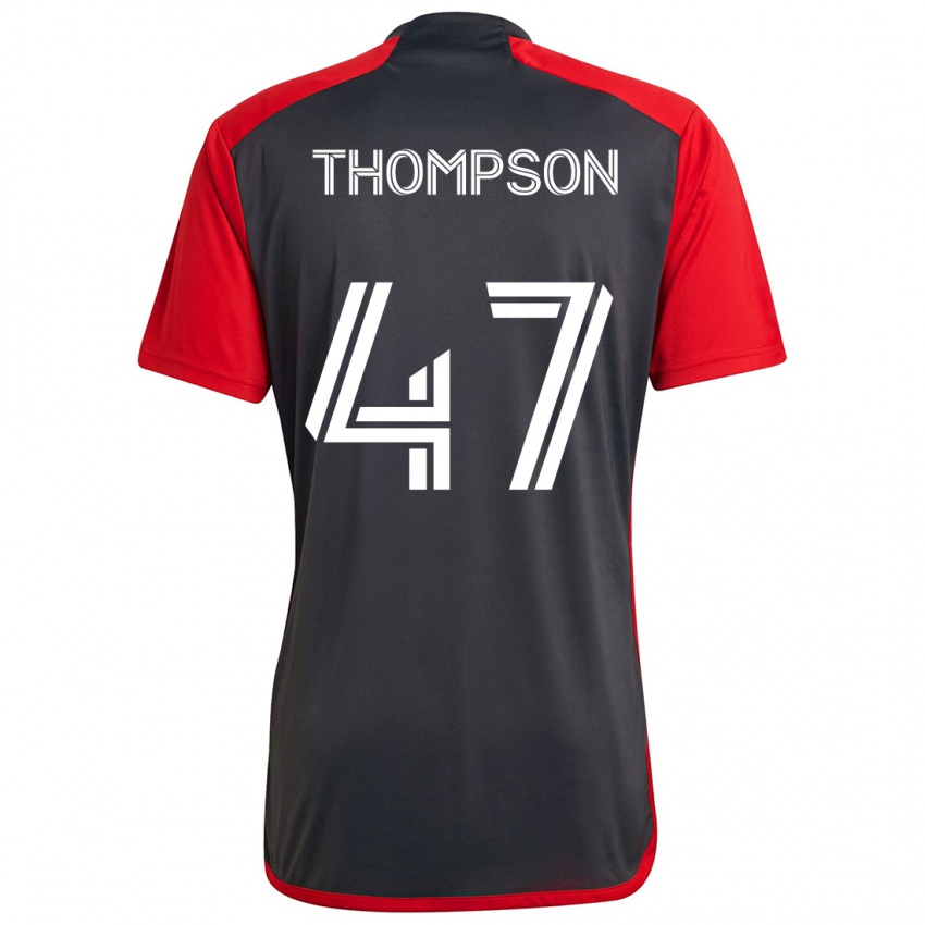 Kinder Kosi Thompson #47 Grau Rot Heimtrikot Trikot 2024/25 T-Shirt Österreich