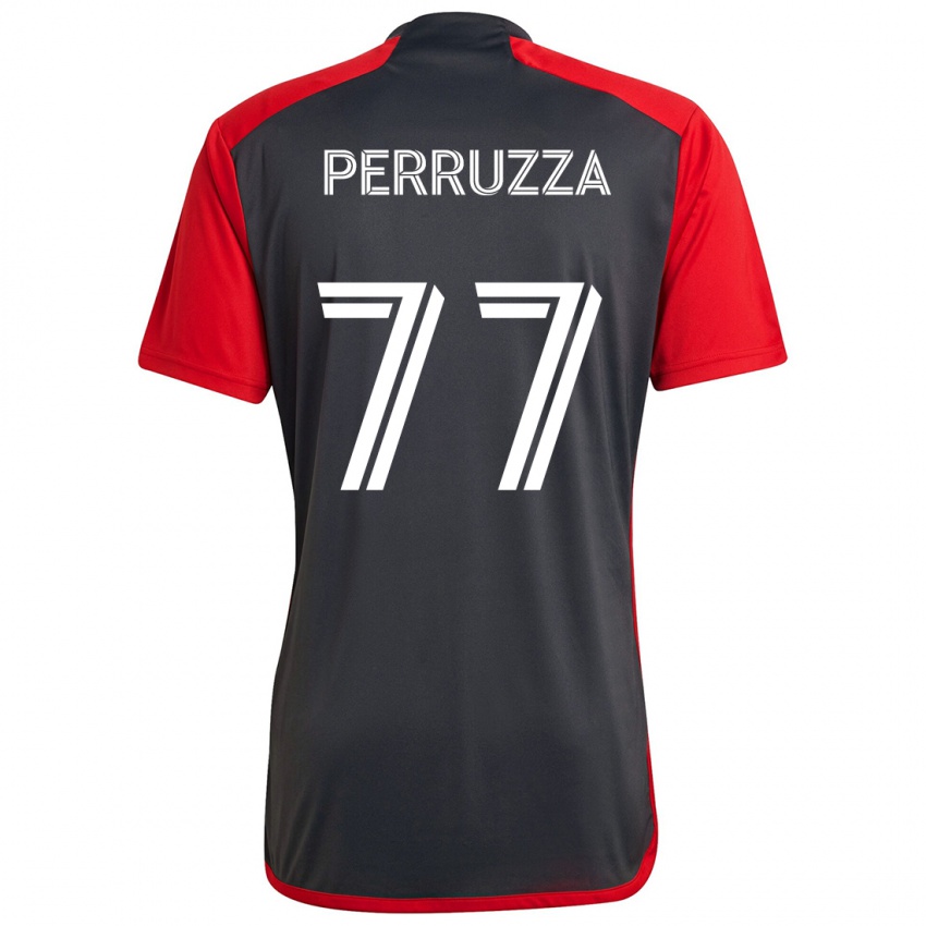 Kinder Jordan Perruzza #77 Grau Rot Heimtrikot Trikot 2024/25 T-Shirt Österreich