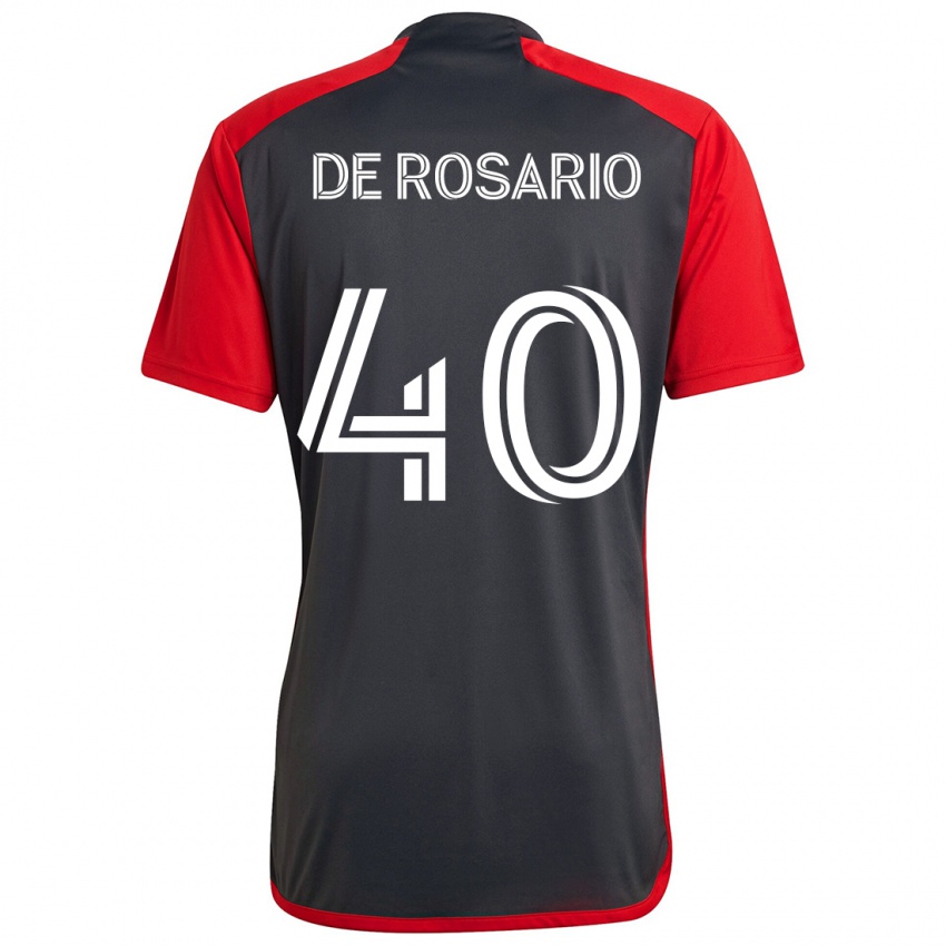 Kinder Adisa De Rosario #40 Grau Rot Heimtrikot Trikot 2024/25 T-Shirt Österreich