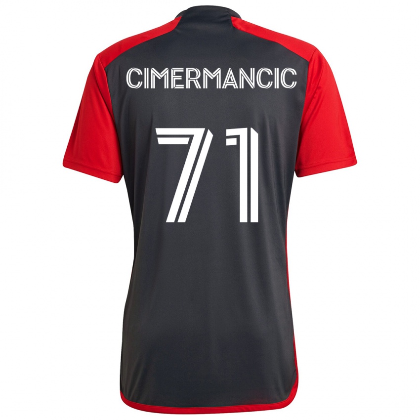 Kinder Markus Cimermancic #71 Grau Rot Heimtrikot Trikot 2024/25 T-Shirt Österreich