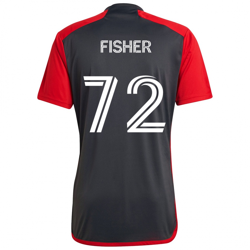 Kinder Mark Fisher #72 Grau Rot Heimtrikot Trikot 2024/25 T-Shirt Österreich