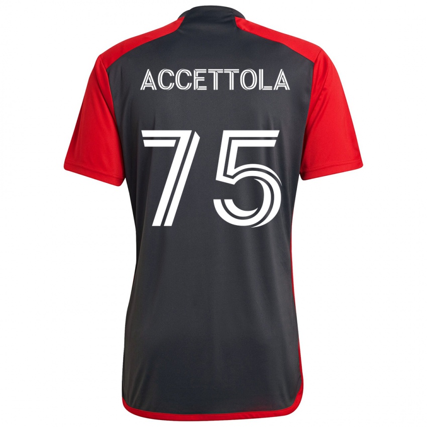 Kinder Luca Accettola #75 Grau Rot Heimtrikot Trikot 2024/25 T-Shirt Österreich