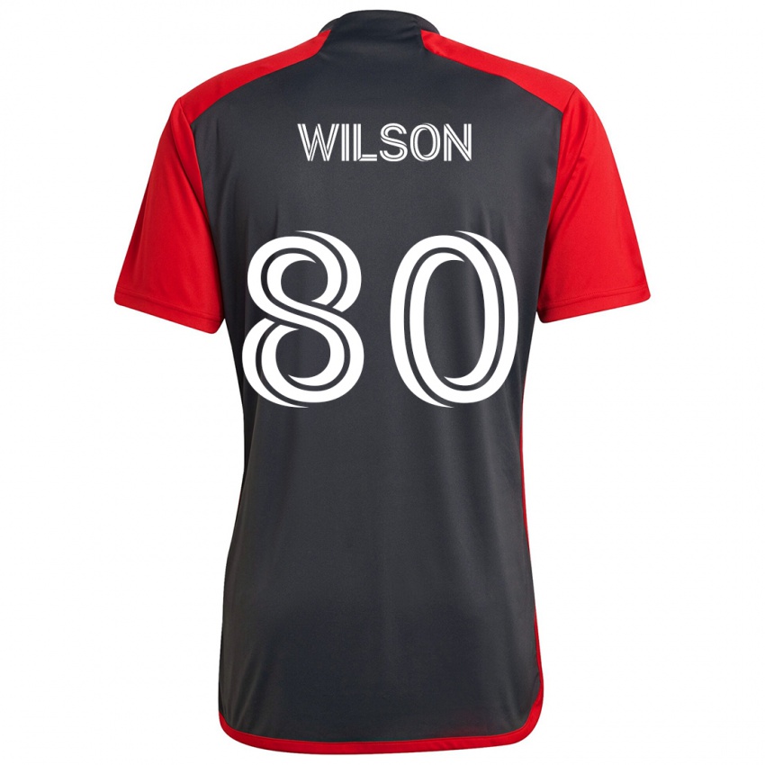 Kinder Shafique Wilson #80 Grau Rot Heimtrikot Trikot 2024/25 T-Shirt Österreich