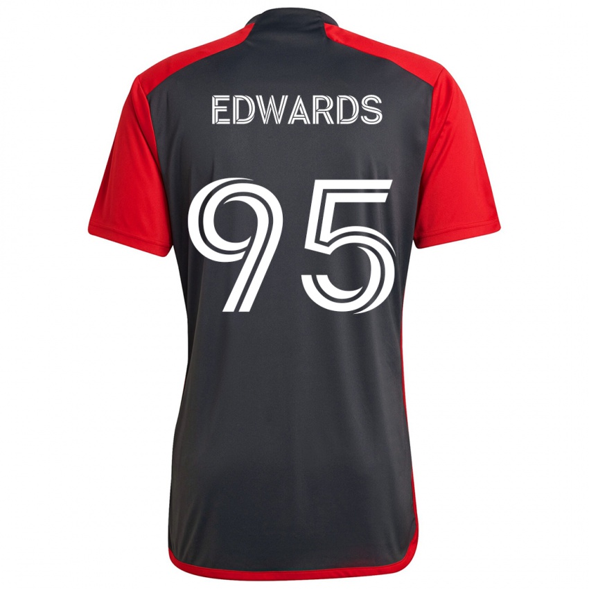 Kinder Nathaniel Edwards #95 Grau Rot Heimtrikot Trikot 2024/25 T-Shirt Österreich