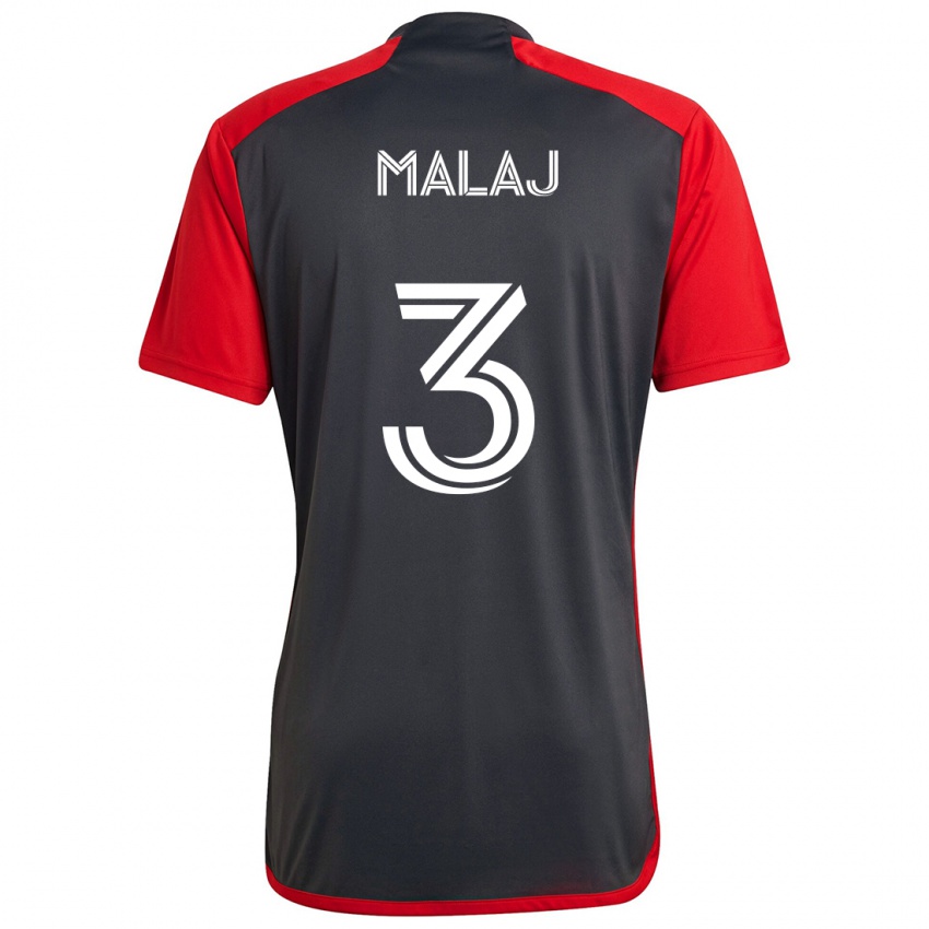 Kinder Albert Malaj #3 Grau Rot Heimtrikot Trikot 2024/25 T-Shirt Österreich