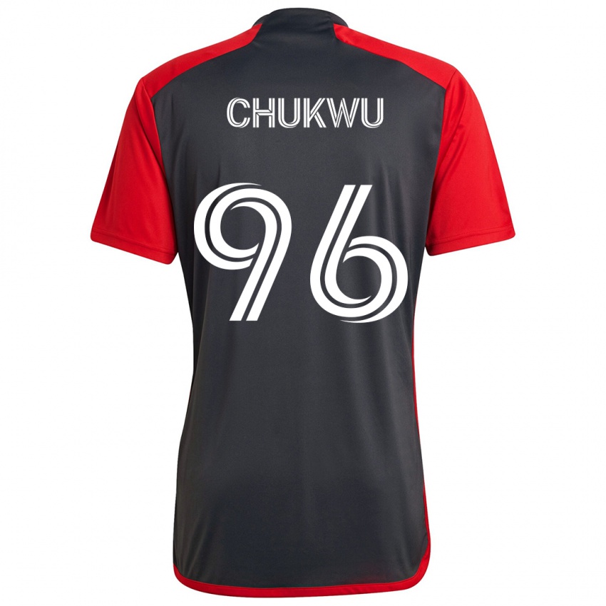 Kinder Richard Chukwu #96 Grau Rot Heimtrikot Trikot 2024/25 T-Shirt Österreich