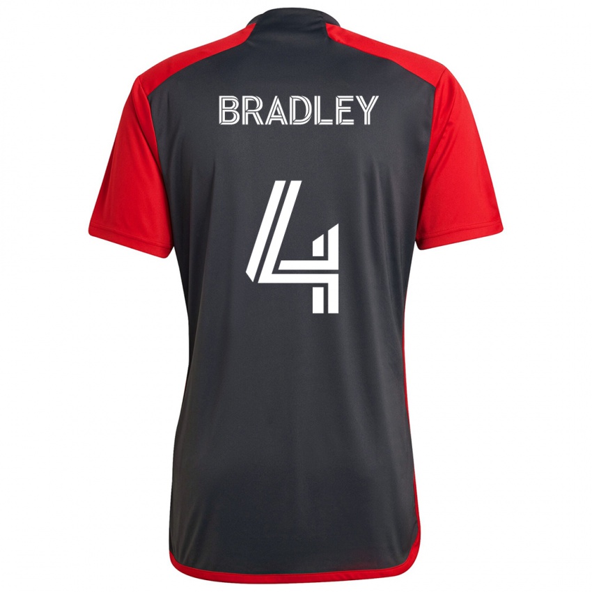 Kinder Michael Bradley #4 Grau Rot Heimtrikot Trikot 2024/25 T-Shirt Österreich