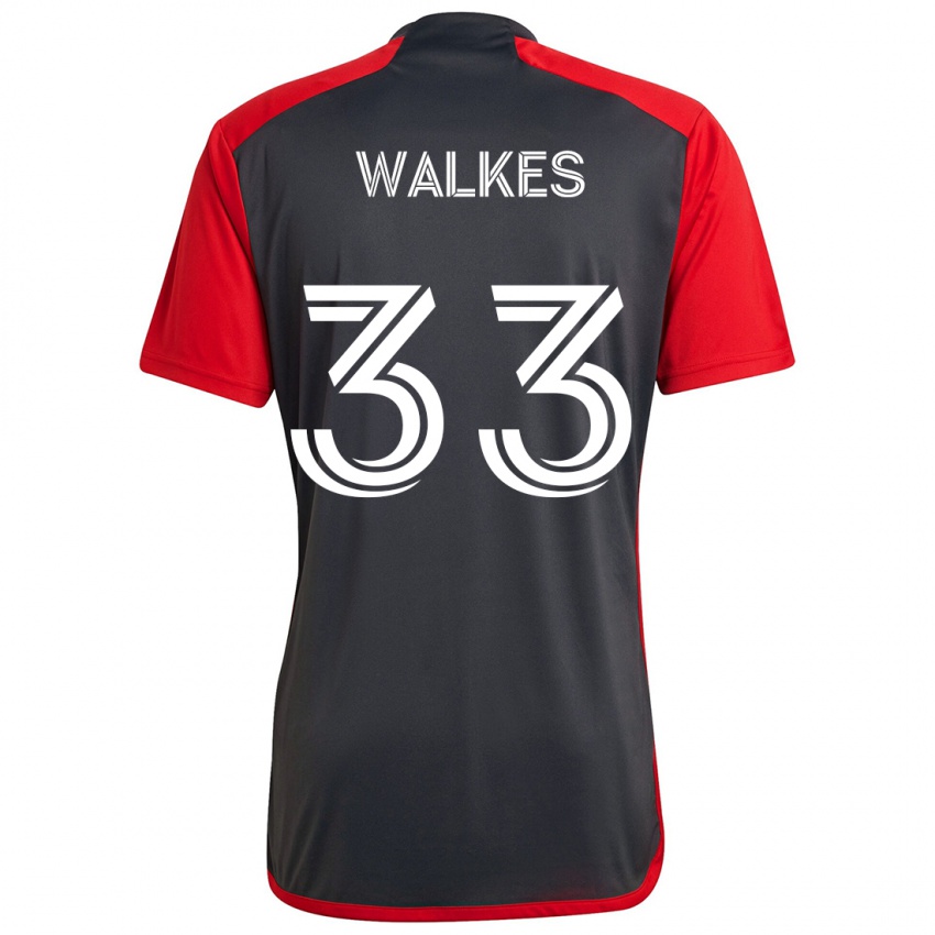 Kinder Reshaun Walkes #33 Grau Rot Heimtrikot Trikot 2024/25 T-Shirt Österreich