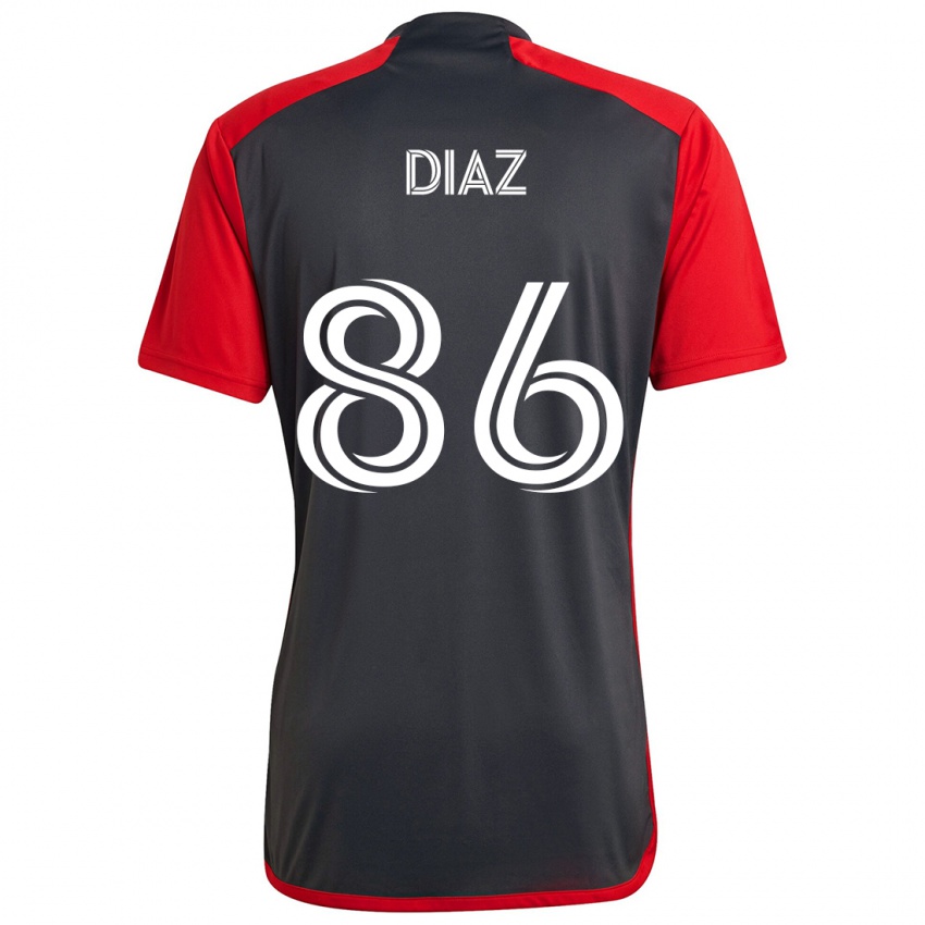 Kinder Alec Díaz #86 Grau Rot Heimtrikot Trikot 2024/25 T-Shirt Österreich