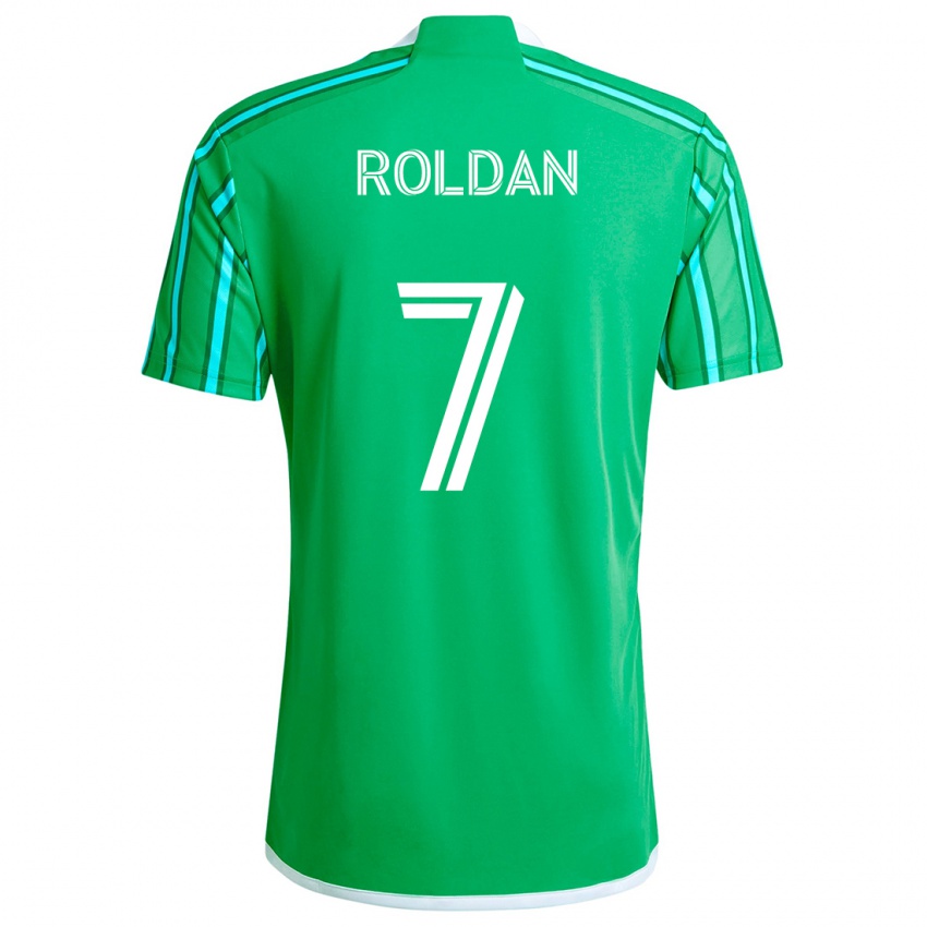 Kinder Cristian Roldán #7 Grün Weiß Heimtrikot Trikot 2024/25 T-Shirt Österreich