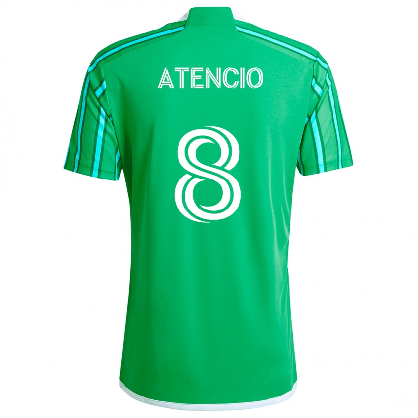 Kinder Josh Atencio #8 Grün Weiß Heimtrikot Trikot 2024/25 T-Shirt Österreich