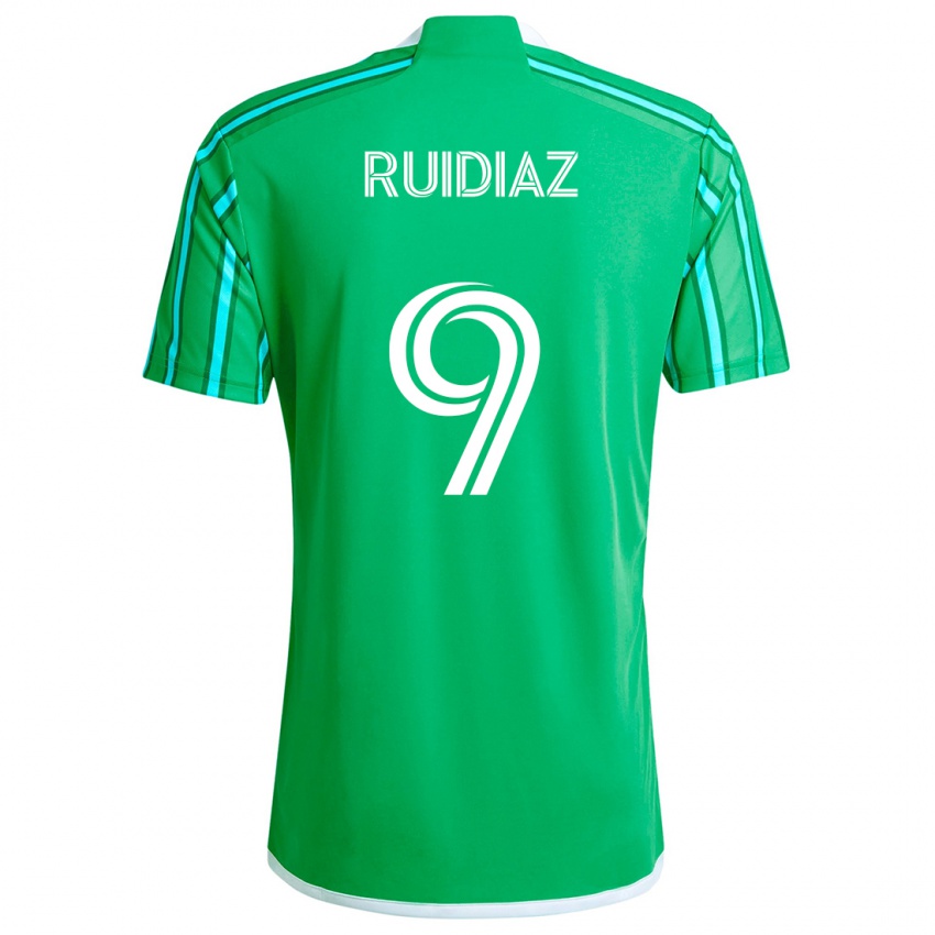 Kinder Raúl Ruidíaz #9 Grün Weiß Heimtrikot Trikot 2024/25 T-Shirt Österreich