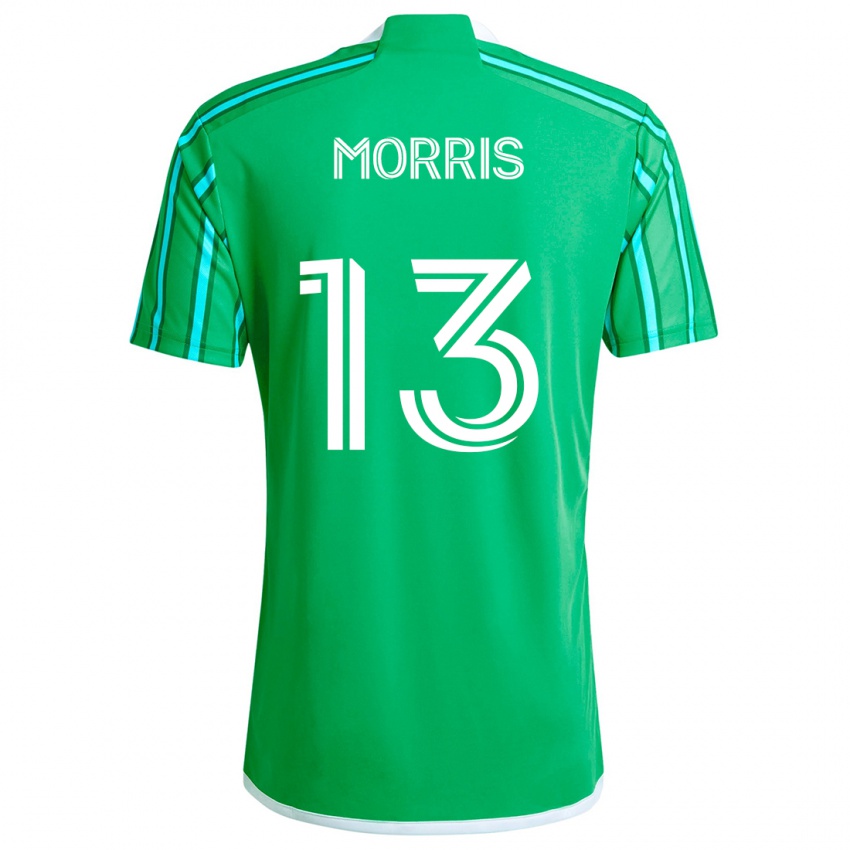 Kinder Jordan Morris #13 Grün Weiß Heimtrikot Trikot 2024/25 T-Shirt Österreich