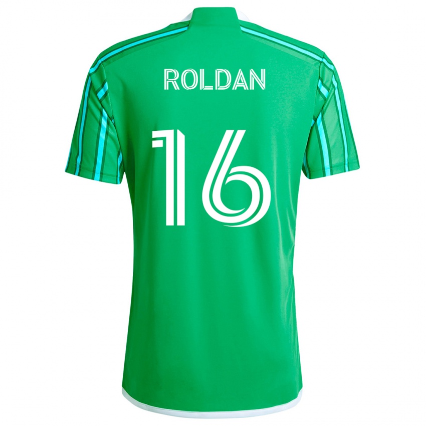 Kinder Álex Roldán #16 Grün Weiß Heimtrikot Trikot 2024/25 T-Shirt Österreich