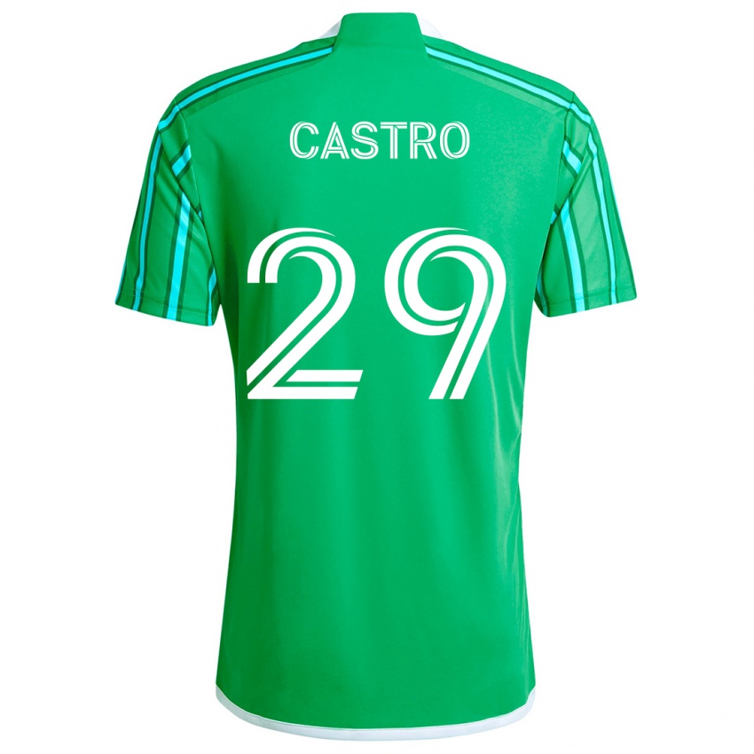 Kinder Jacob Castro #29 Grün Weiß Heimtrikot Trikot 2024/25 T-Shirt Österreich