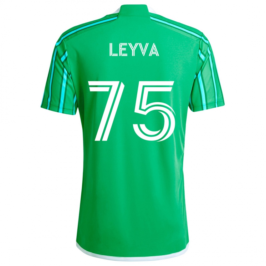 Kinder Danny Leyva #75 Grün Weiß Heimtrikot Trikot 2024/25 T-Shirt Österreich