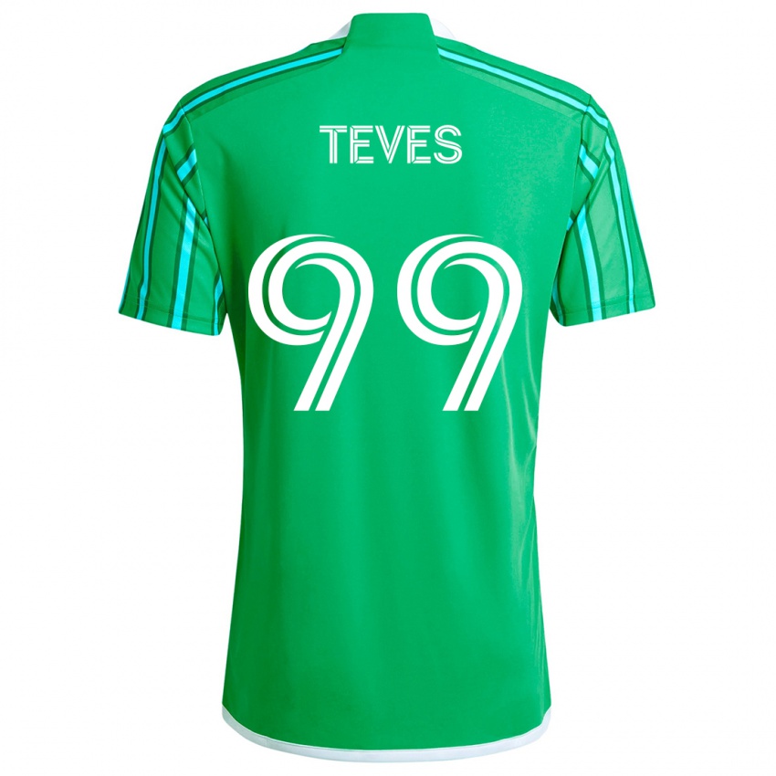 Kinder Dylan Teves #99 Grün Weiß Heimtrikot Trikot 2024/25 T-Shirt Österreich