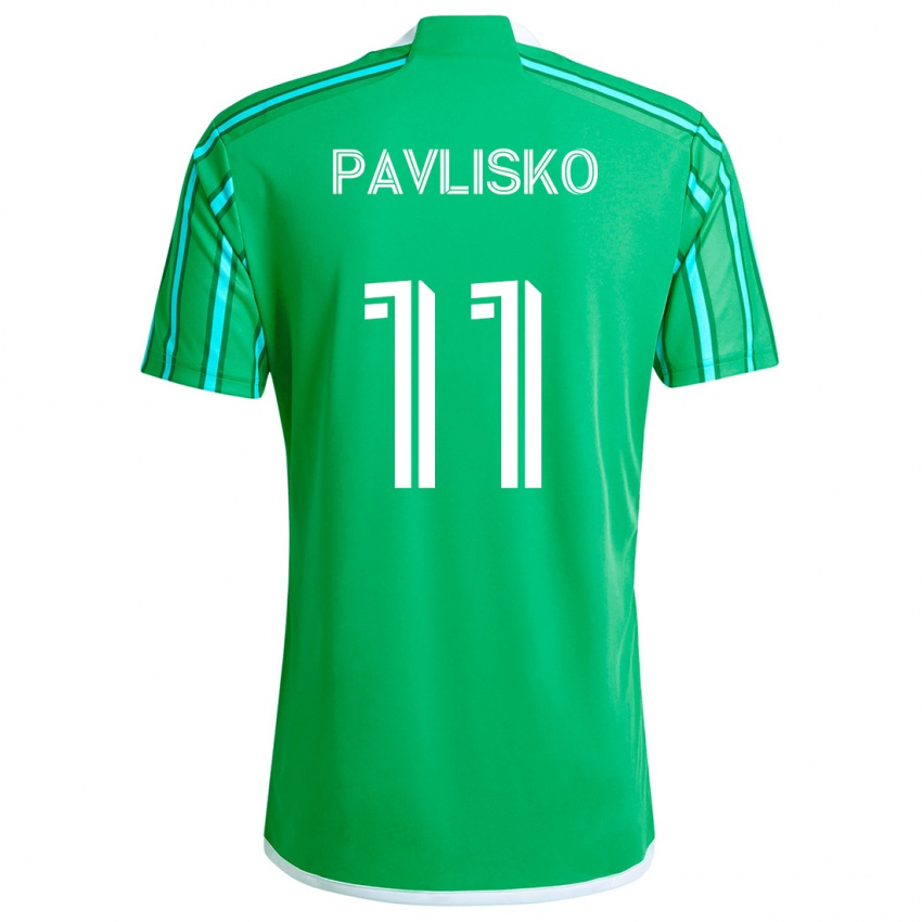 Kinder Kirsten Pavlisko #11 Grün Weiß Heimtrikot Trikot 2024/25 T-Shirt Österreich