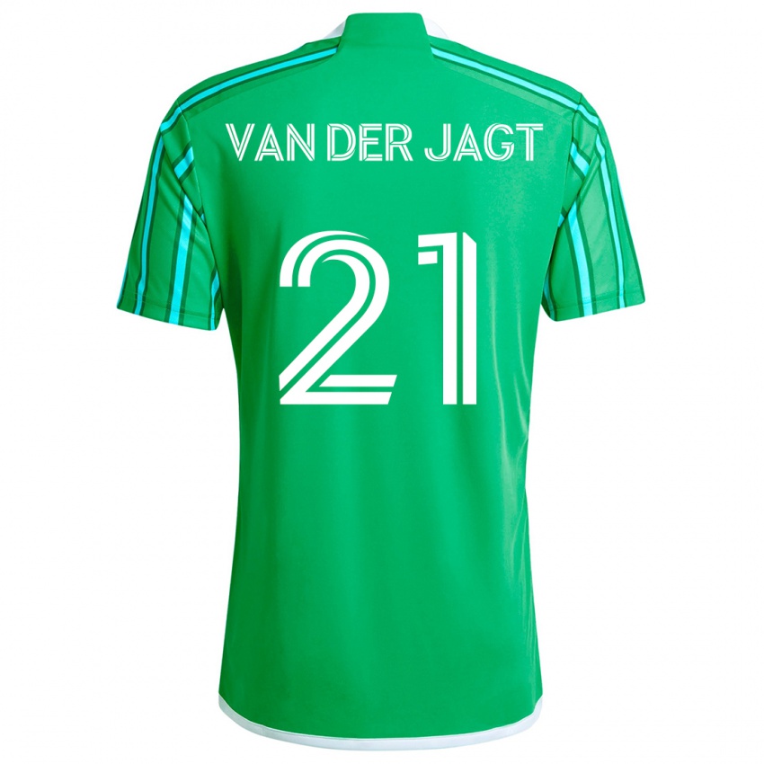 Kinder Olivia Van Der Jagt #21 Grün Weiß Heimtrikot Trikot 2024/25 T-Shirt Österreich