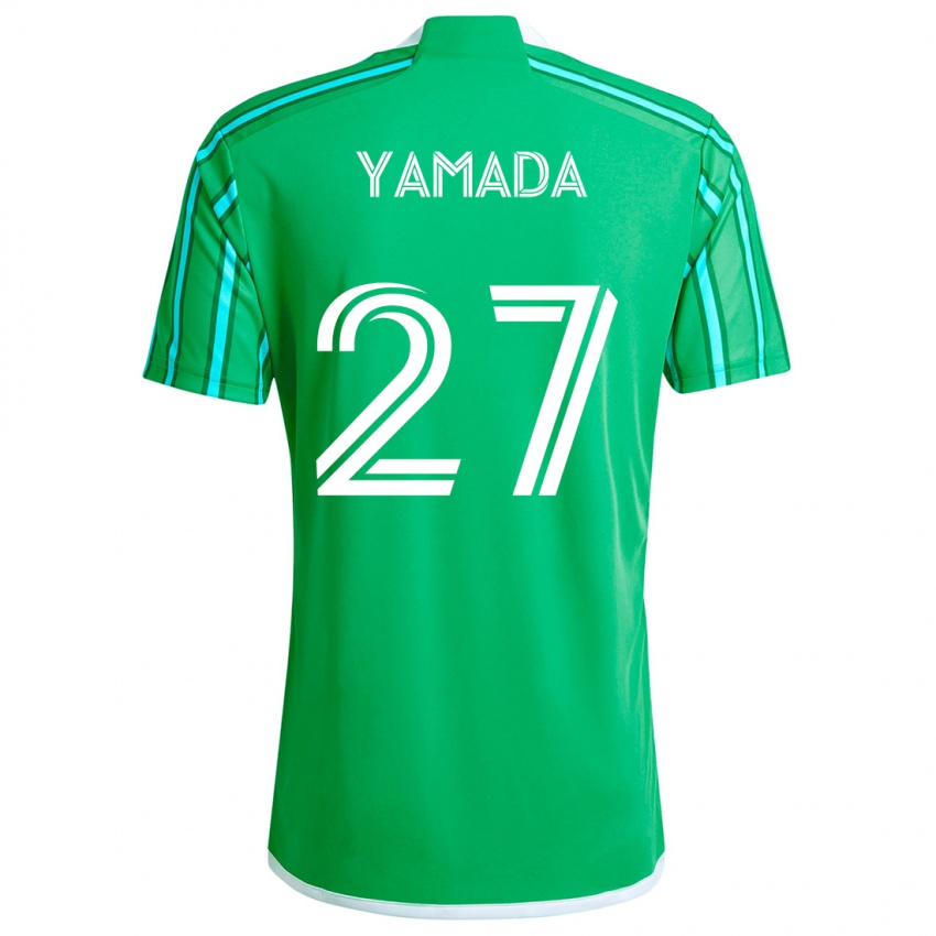 Kinder Hikari Yamada #27 Grün Weiß Heimtrikot Trikot 2024/25 T-Shirt Österreich