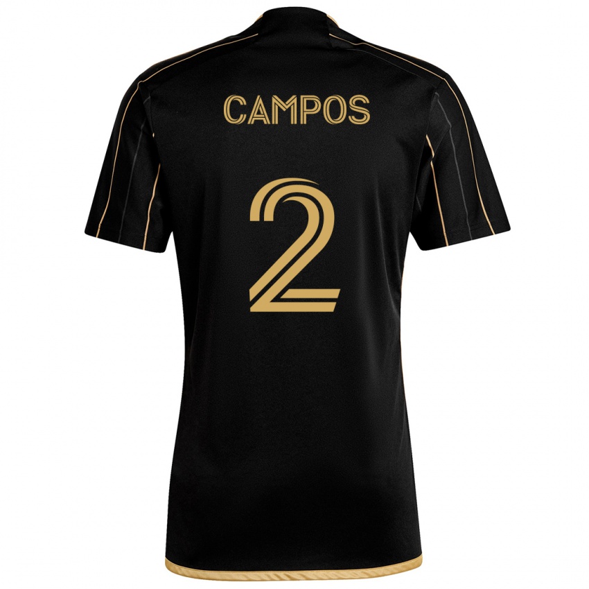 Kinder Omar Campos #2 Schwarzes Gold Heimtrikot Trikot 2024/25 T-Shirt Österreich