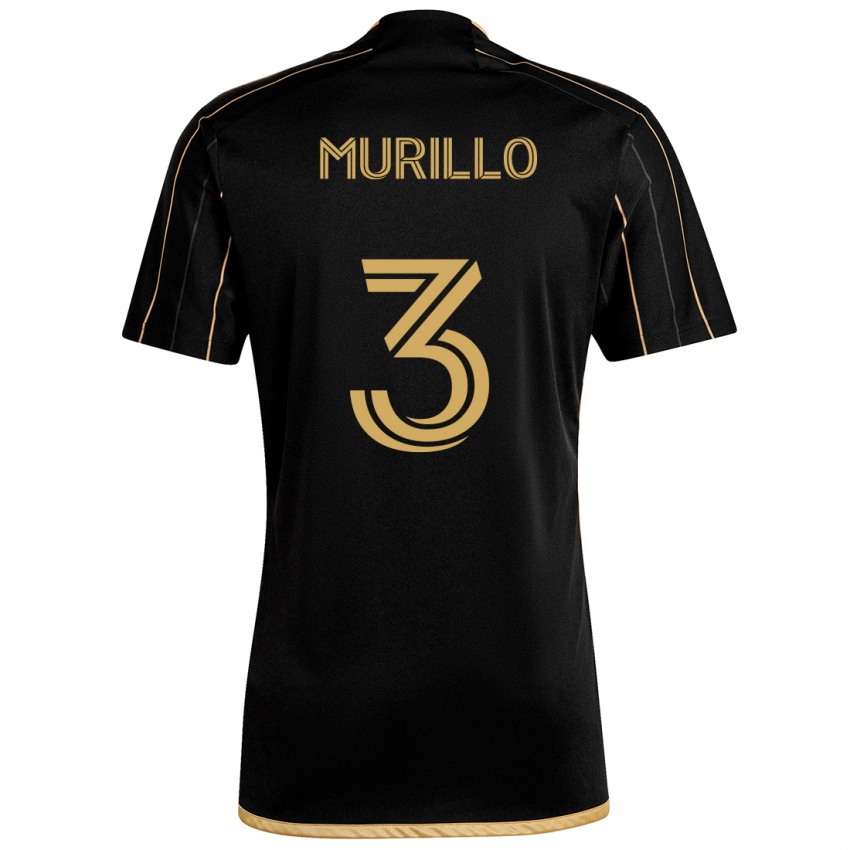 Kinder Jesús Murillo #3 Schwarzes Gold Heimtrikot Trikot 2024/25 T-Shirt Österreich