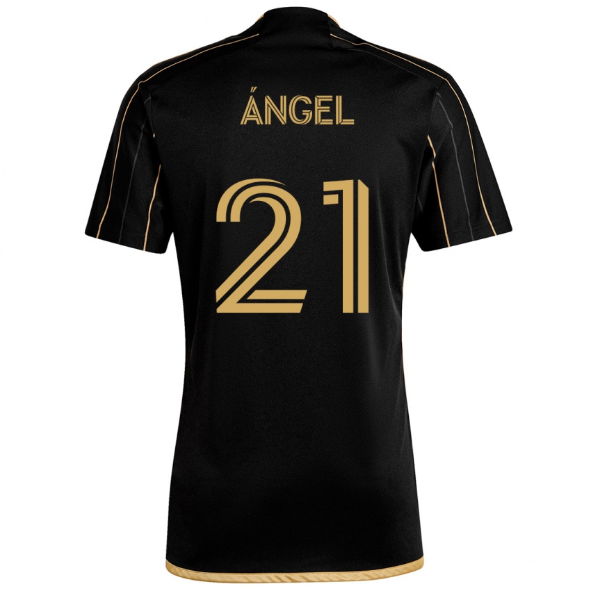 Kinder Tomás Ángel #21 Schwarzes Gold Heimtrikot Trikot 2024/25 T-Shirt Österreich