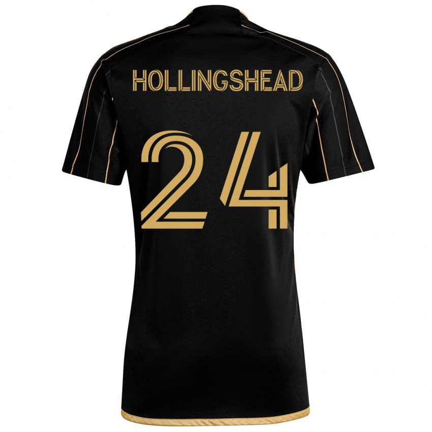 Kinder Ryan Hollingshead #24 Schwarzes Gold Heimtrikot Trikot 2024/25 T-Shirt Österreich