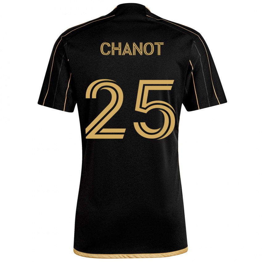 Kinder Maxime Chanot #25 Schwarzes Gold Heimtrikot Trikot 2024/25 T-Shirt Österreich