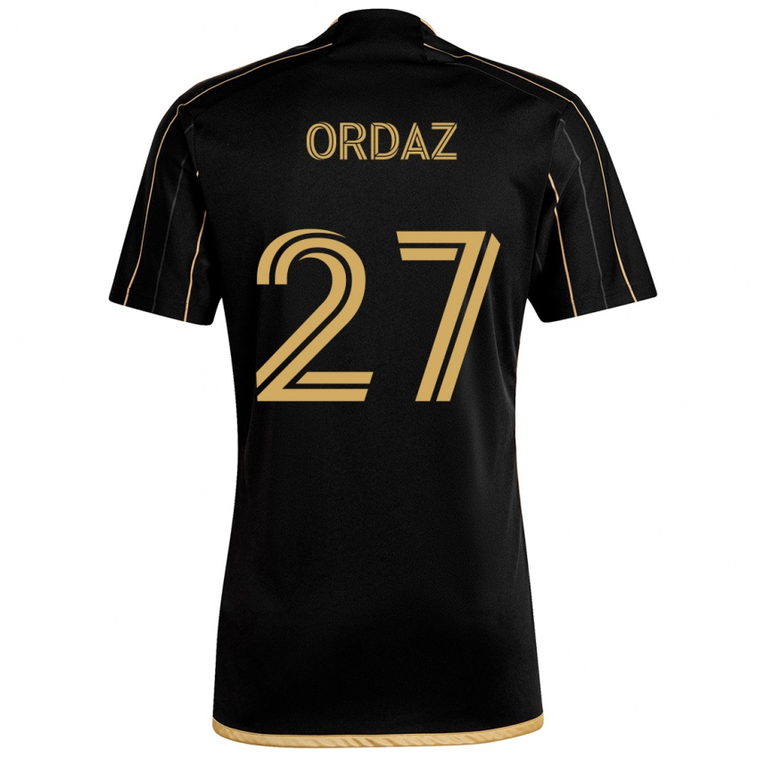 Kinder Nathan Ordaz #27 Schwarzes Gold Heimtrikot Trikot 2024/25 T-Shirt Österreich