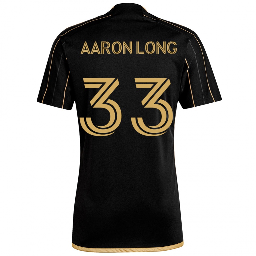 Kinder Aaron Long #33 Schwarzes Gold Heimtrikot Trikot 2024/25 T-Shirt Österreich