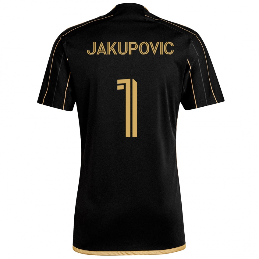 Kinder Eldin Jakupović #1 Schwarzes Gold Heimtrikot Trikot 2024/25 T-Shirt Österreich