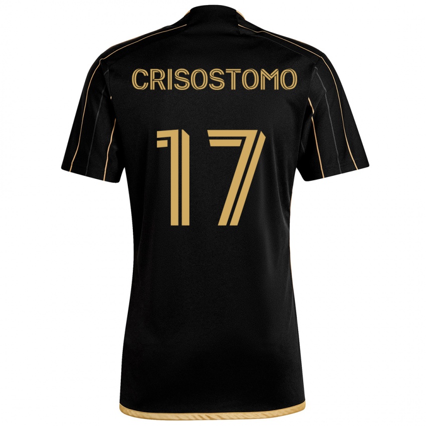 Kinder Danny Crisostomo #17 Schwarzes Gold Heimtrikot Trikot 2024/25 T-Shirt Österreich