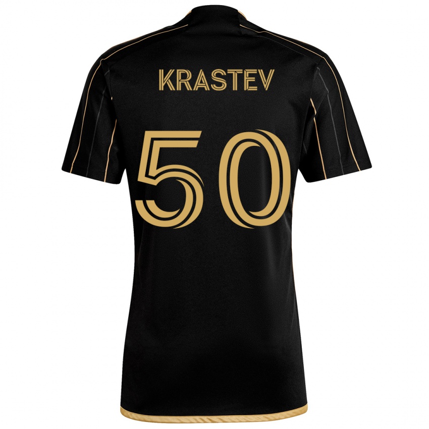 Kinder Filip Krastev #50 Schwarzes Gold Heimtrikot Trikot 2024/25 T-Shirt Österreich