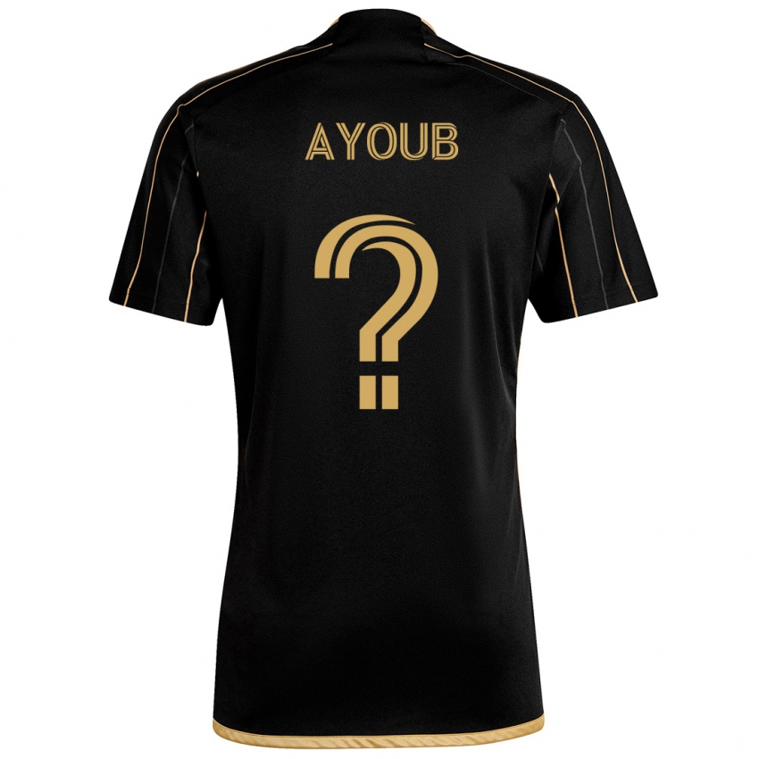 Kinder Ryan Ayoub #0 Schwarzes Gold Heimtrikot Trikot 2024/25 T-Shirt Österreich