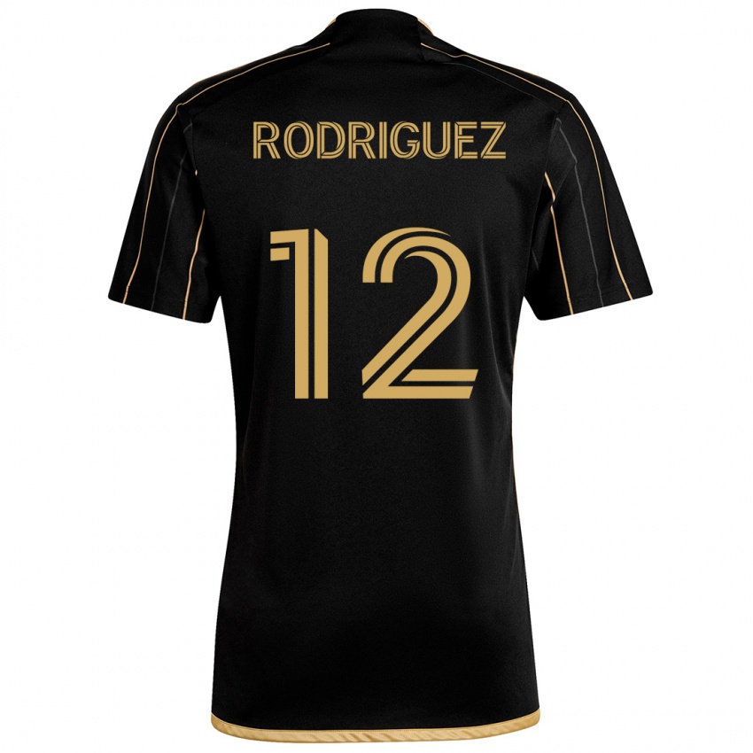 Kinder Jeremi Rodríguez #12 Schwarzes Gold Heimtrikot Trikot 2024/25 T-Shirt Österreich