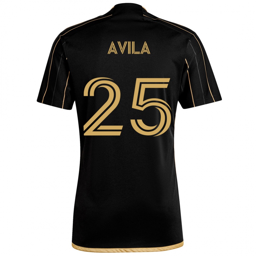 Kinder Armando Avila #25 Schwarzes Gold Heimtrikot Trikot 2024/25 T-Shirt Österreich