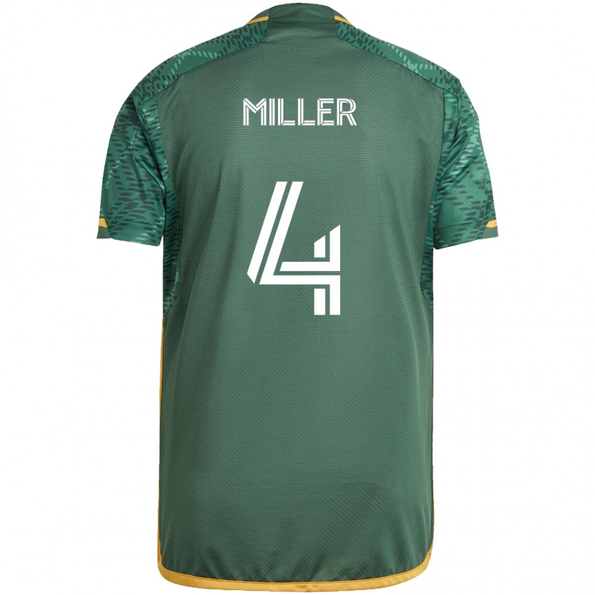 Kinder Kamal Miller #4 Grün Orange Heimtrikot Trikot 2024/25 T-Shirt Österreich