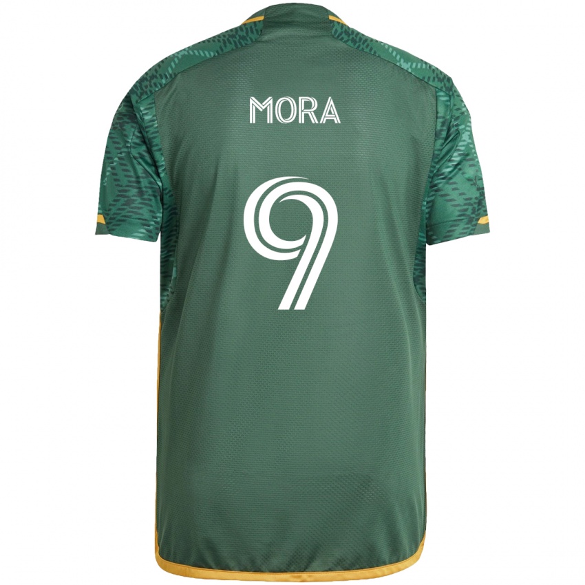 Kinder Felipe Mora #9 Grün Orange Heimtrikot Trikot 2024/25 T-Shirt Österreich