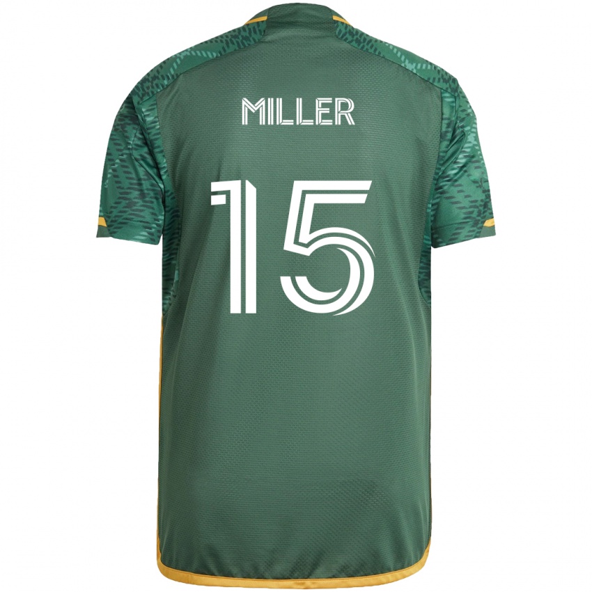 Kinder Eric Miller #15 Grün Orange Heimtrikot Trikot 2024/25 T-Shirt Österreich